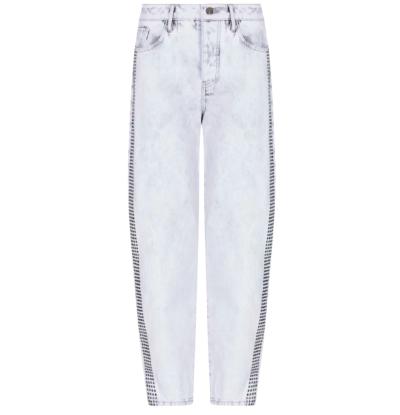 JEANS DONNA ARMANI EXCHANGE CARROT FIT IN DENIM CON BORCHIE 