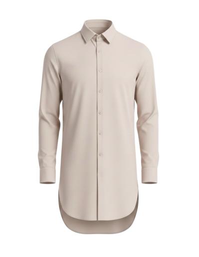 Camicia uomo michael kors slim fit in lino beige 