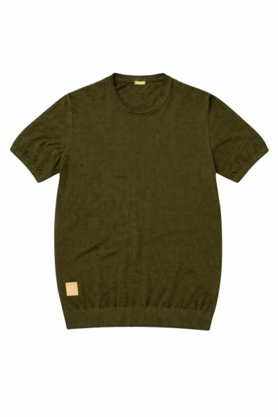MAGLIA UOMO BLAUER A MANICA CORTA IN COTONE VERDE