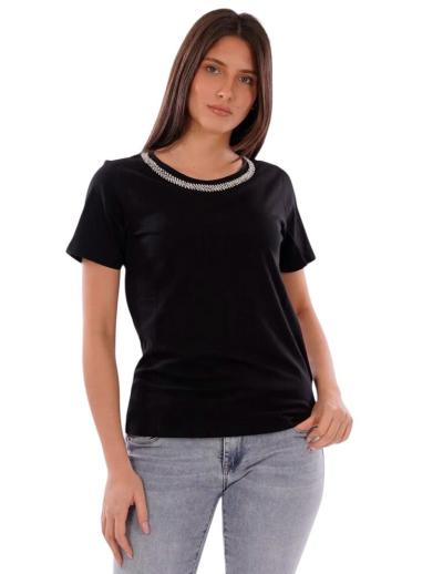 T-SHIRT DONNA YES-ZEE NERA