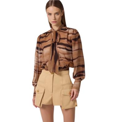 Blusa donna ELISABETTA FRANCHI in chiffon con stampa tigre