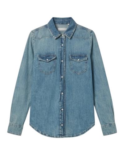 Camicia in denim con tasche a patta