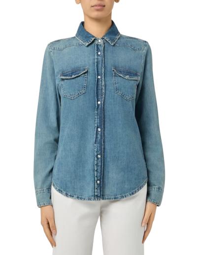 Camicia in denim con tasche a patta