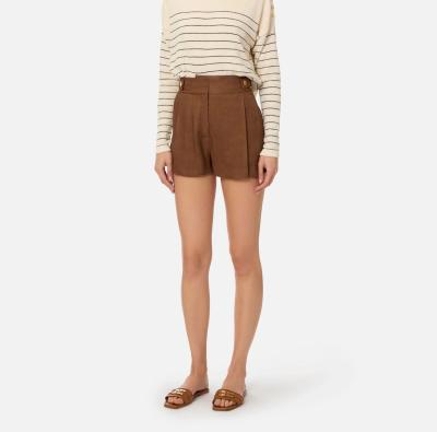 Shorts in misto lino con cinturini