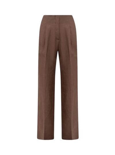 PANTALONI DONNA WIDE LEG IN MISTO LINO
