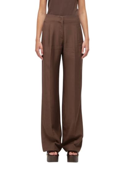 PANTALONI DONNA WIDE LEG IN MISTO LINO