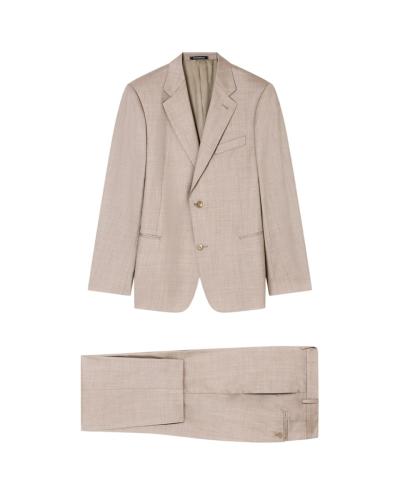 Completo monopetto Emporio Armani con micro jacquard in misto lana e seta