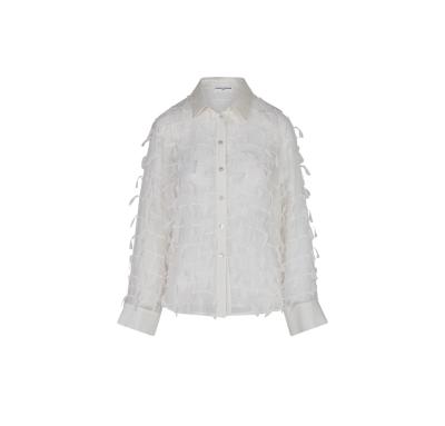 Camicia in creponne con lavorazione a rilievo