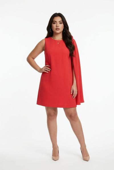 VESTITO DONNA MONOSPALLA CON ROSA