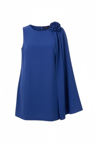 VESTITO DONNA MONOSPALLA CON ROSA