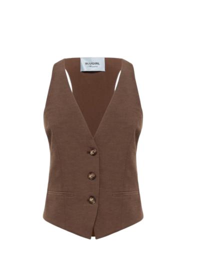 GILET DONNA IN LINO CON RICAMO