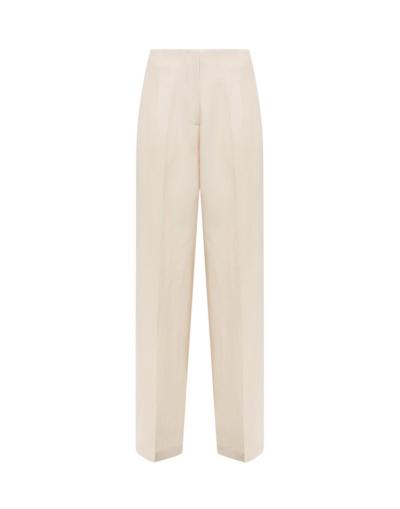 PANTALONI DONNA WIDE LEG IN MISTO LINO