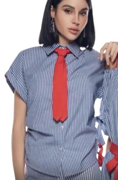 CAMICIA DONNA ARIGHE CON CRAVATTA ROSSA