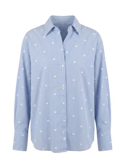 CAMICIA DONNA BLU A RIGHE 
