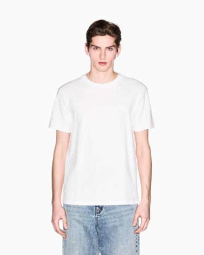 T-SHIRT SLIM FIT IN JACQUARD DI COTONE MERCERIZATO