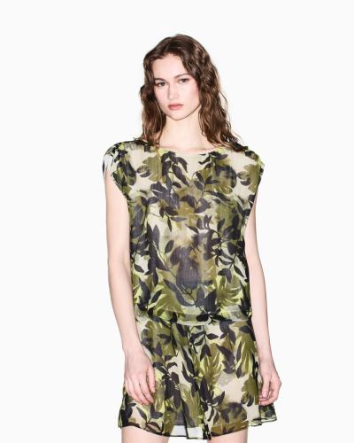 TOP IN VISCOSA CRINKLE STAMPA ASTRATTA