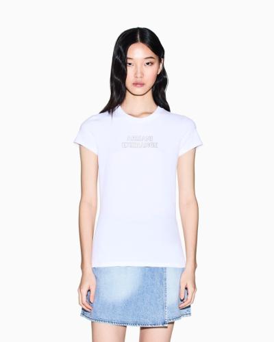 T-SHIRT SLIM FIT IN JERSEY DI COTONE ELASTICIZZATO