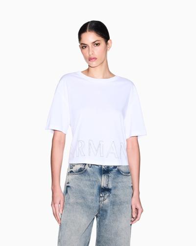 CROPPED T-SHIRT BASIC IN JERSEY DI COTONE
